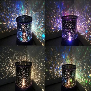 Lámpara LED de mesilla de noche con proyección de cielo estrellado de colores