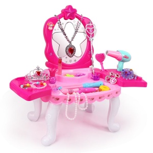 Peluquería de princesas con productos de belleza para niñas