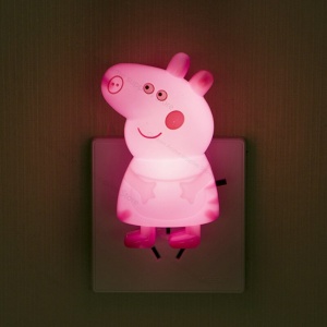 Luz de noche de pared para niños Peppa Pig rosa en un enchufe