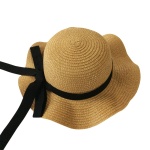 Sombrero de verano para bebés estilo panamá con nudo en negro