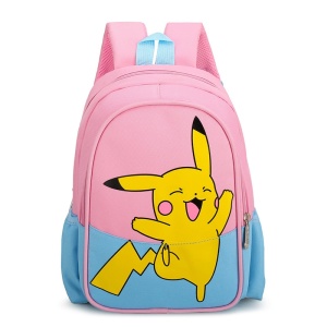 Mochila infantil Pikachu rosa y azul con pikachu amarillo