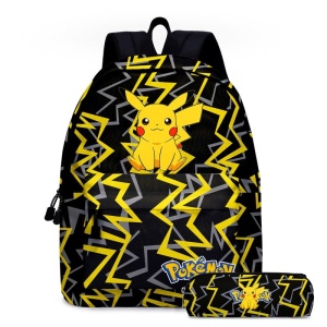 Mochila infantil Pokémon Go en negro con bolsa de pikachu en amarillo
