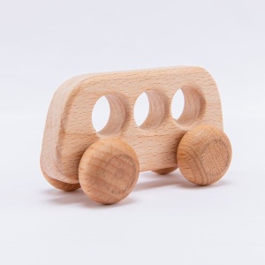 Vehículos de juguete de madera con agujero interior y ruedas de madera