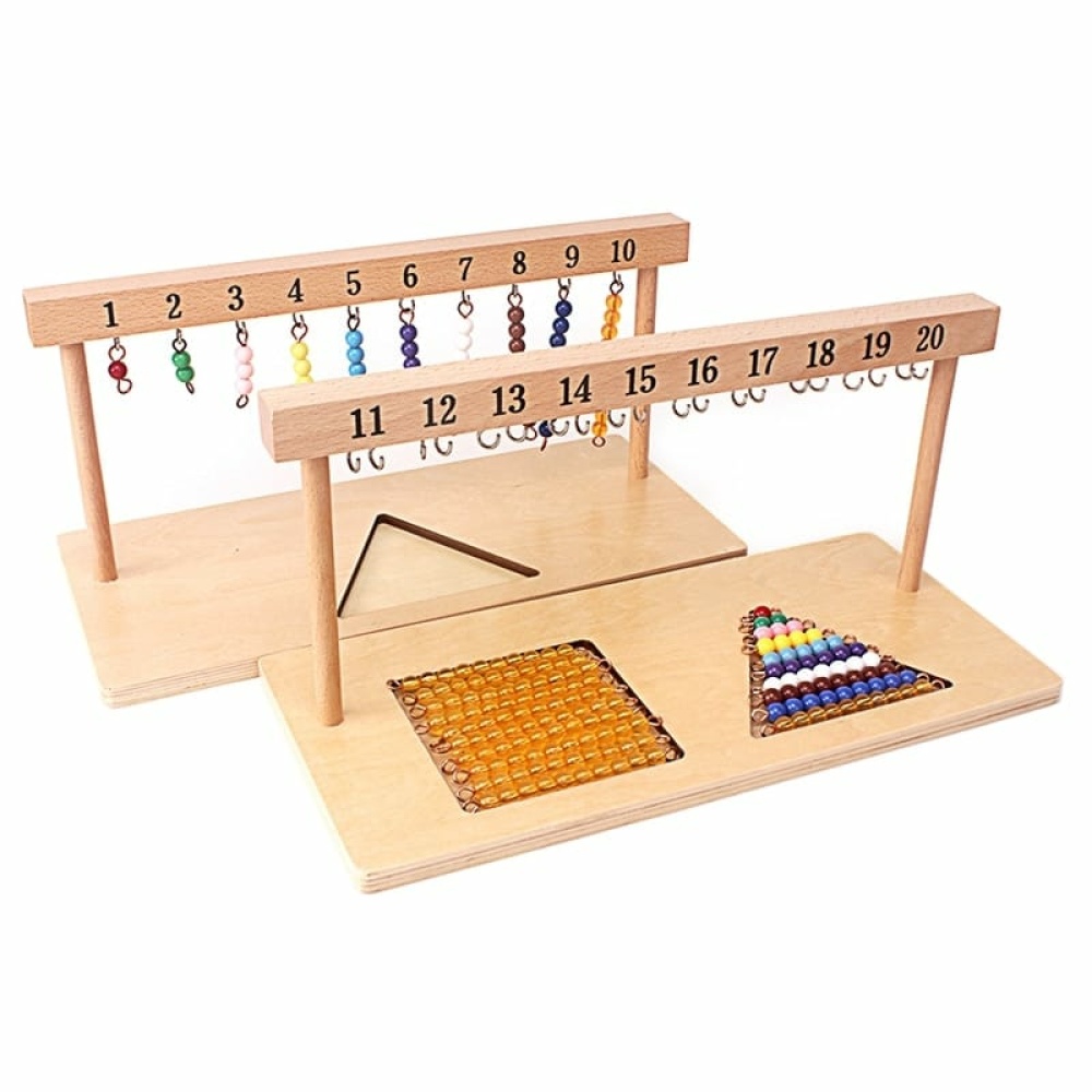 Tableros de aprendizaje de madera con números