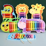 Xilófono con forma de animales de madera para niños de colores