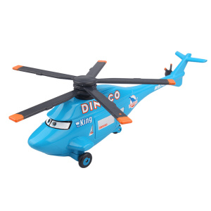 Helicóptero Cars 3 en miniatura en turquesa, gris y naranja