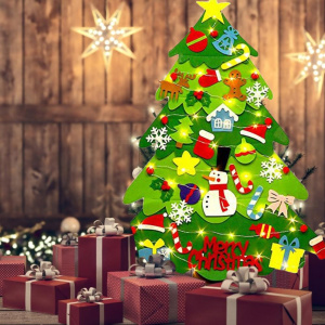 Árbol de Navidad infantil verde con regalos rojos
