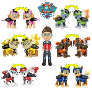 Set de juguetes de dibujos animados Pat'Patrouille con todos los personajes