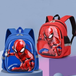 Mochila escolar infantil Spiderman en rojo y azul con motivos de Spiderman