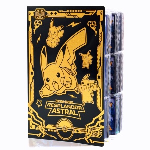 Gran álbum Pokémon negro y amarillo con motivos de pikachu