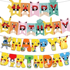 Pancartas de cumpleaños tema pokemon feliz cumpleaños motivo pokemon