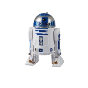 Figura de Robot de Star Wars para niños en blanco, gris y azul con fondo blanco