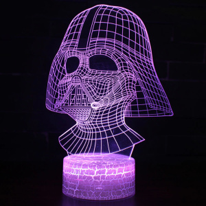 Figurita acrílica 3D Star Wars led violeta
