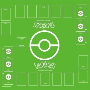 Tapete verde claro para el juego de cartas Pokemon