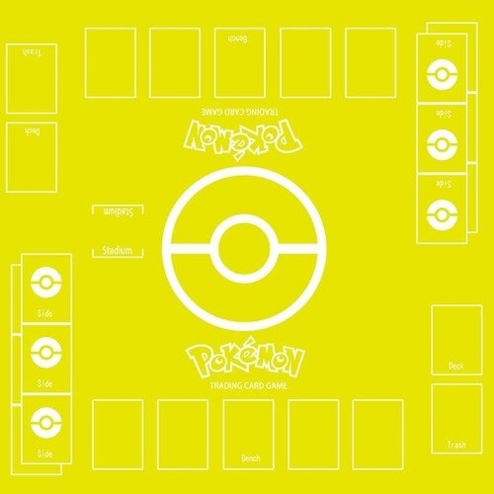 Tapete de juego de cartas Pokemon amarillo