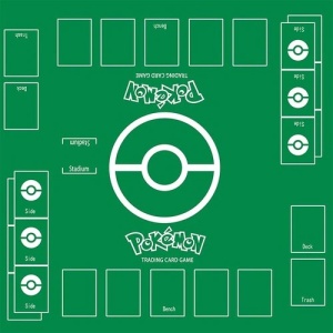 Tapete de juego de cartas Pokemon verde