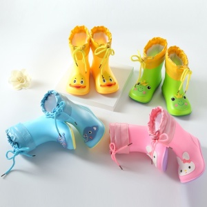 Botas de goma blanda de animales para niños en rosa, azul, amarillo y verde