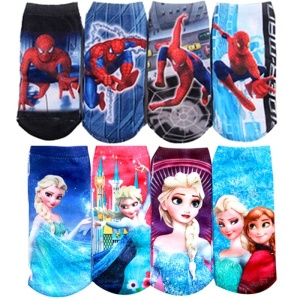 calcetines de invierno para niños spiderman y la reina de las nieves