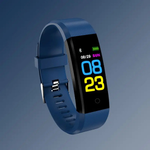 Reloj deportivo conectado con monitor de actividad digital azul