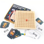 Juego de multiplicación Montessori de madera para niños con tarjetas y patrones