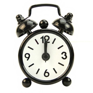 Reloj despertador de agujas negras para niños