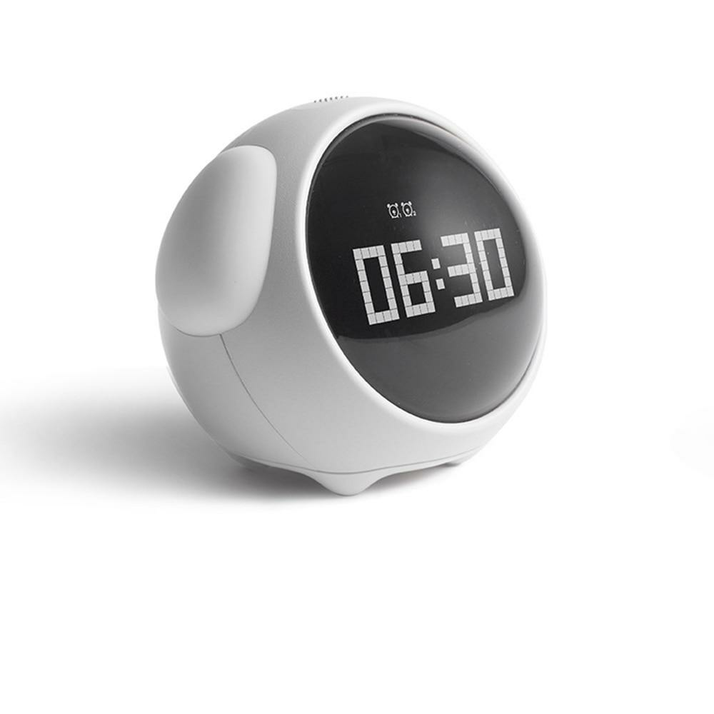 Bonito despertador digital infantil blanco con esfera negra