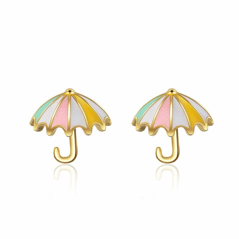 Pendientes paraguas de oro para niña