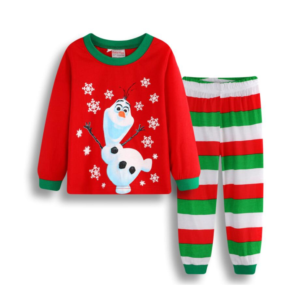 Pijama de Olaf y Papá Noel para niños con fondo blanco