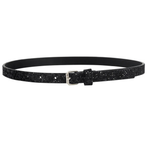 Cinturón de cuero con lentejuelas para niños en negro con fondo blanco