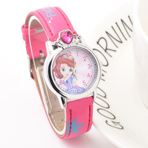 Reloj Snow Queen con correa de color y diamante corazón rosa